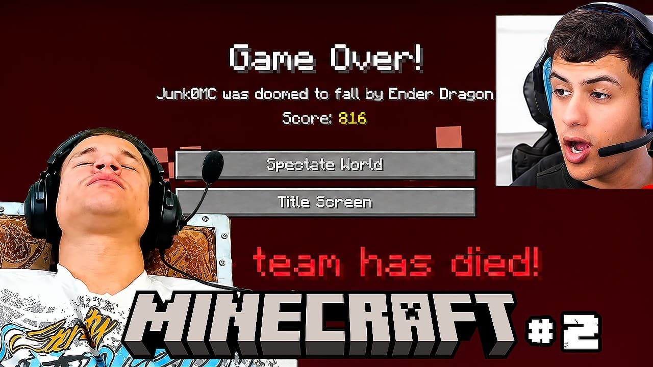 PLAYING HARDCORE MINECRAFT UNTIL WE BEAT IT DAY 2