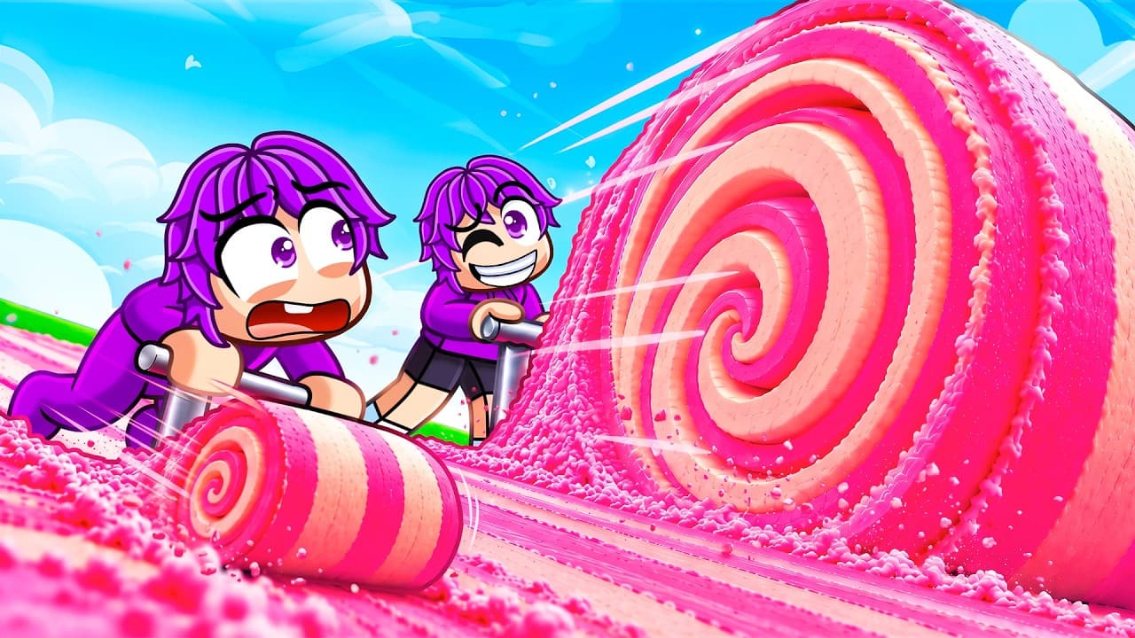 Rolling the BIGGEST Ice Cream EVER in Roblox...