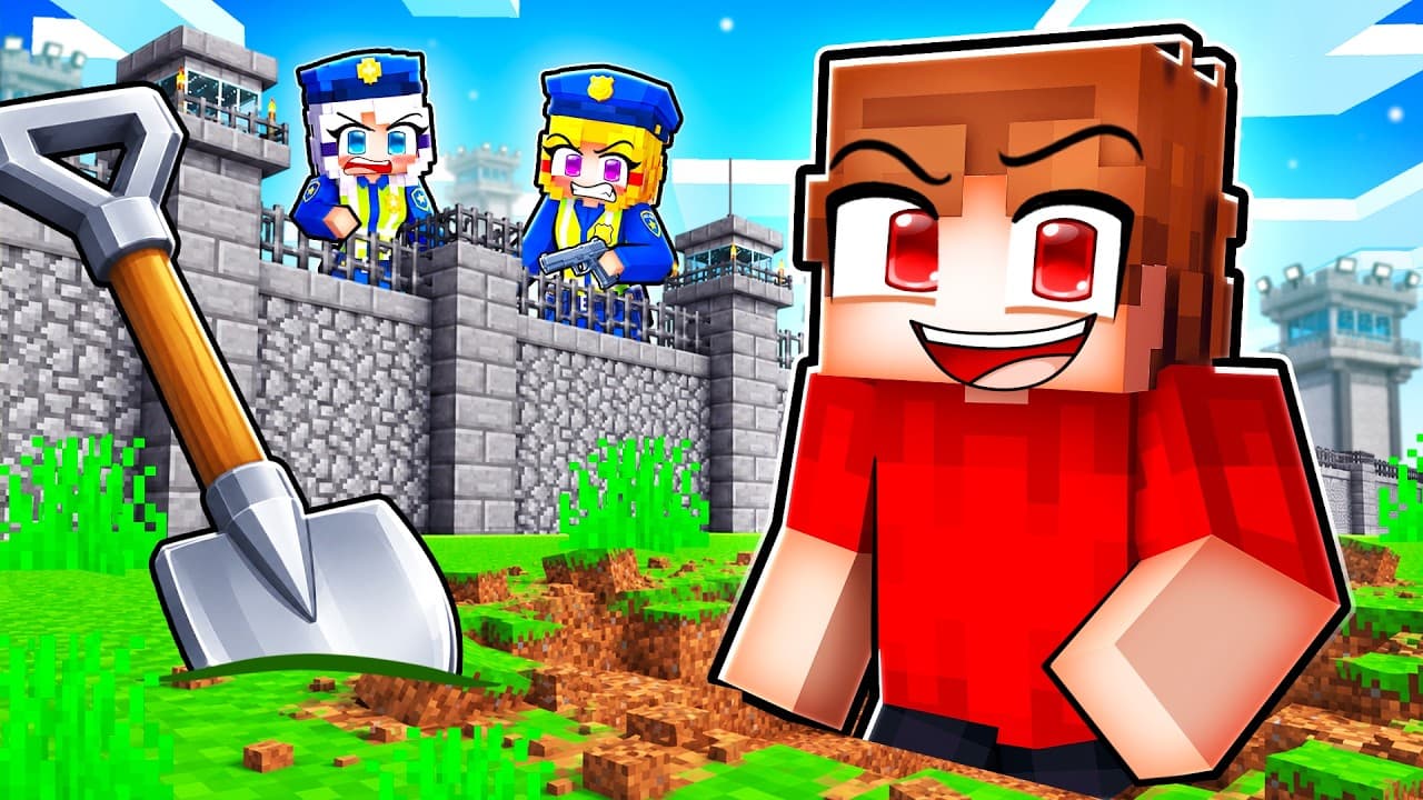 Digging to ESCAPE from Prison in Minecraft…