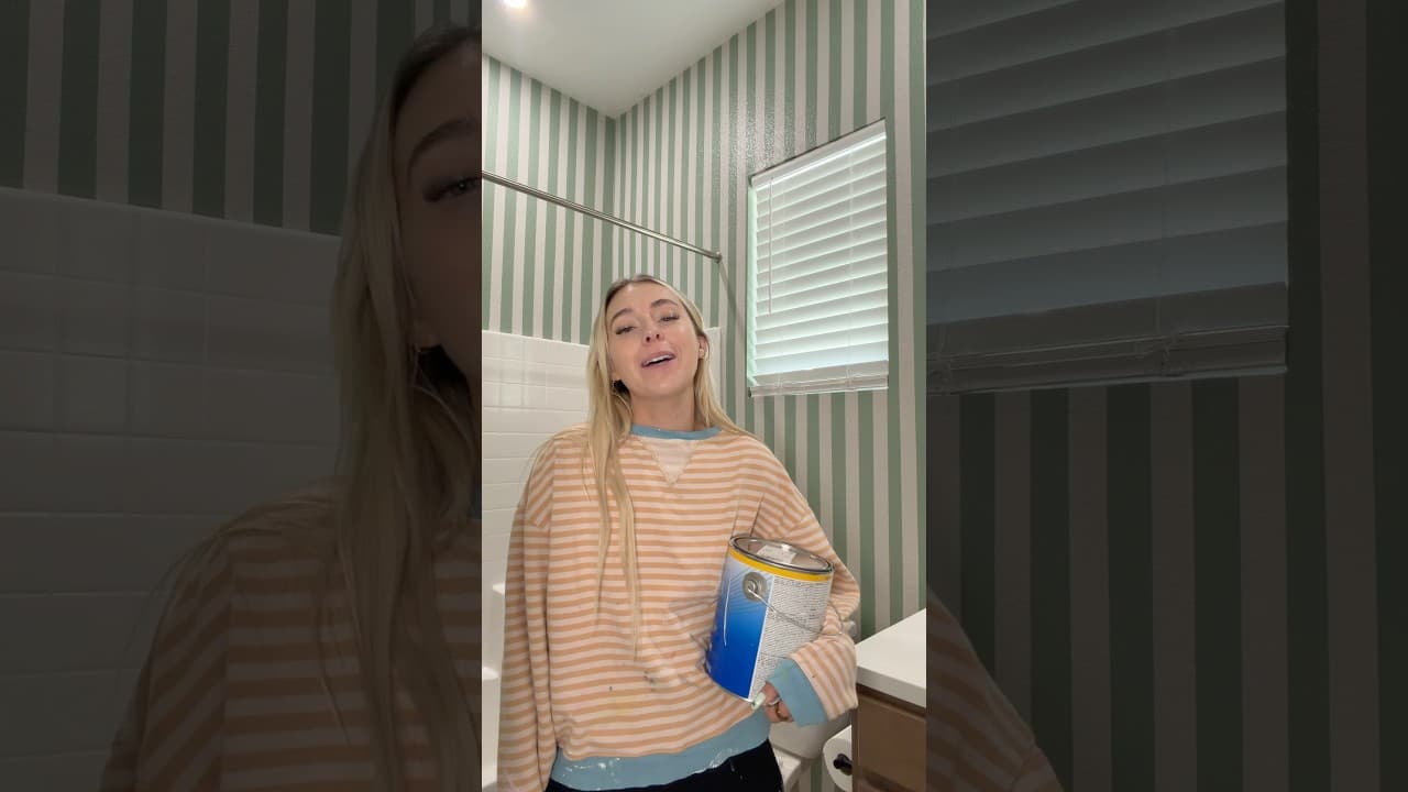 Crying in the tub ๐ญ๐๐จ #painting #diy repainting my bathrooms and house because Iโm moving