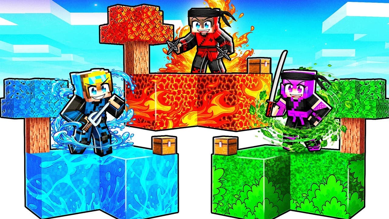 Stranded on ELEMENTAL NINJA Islands! (Minecraft)
