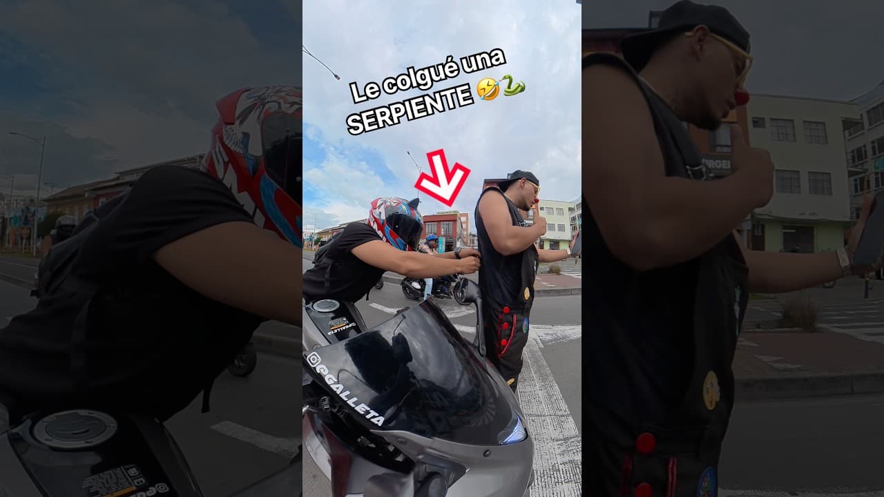 BROMA con SERPIENTE falsa, se SALE de CONTROL #humor #motos #risas #biker #bromas
