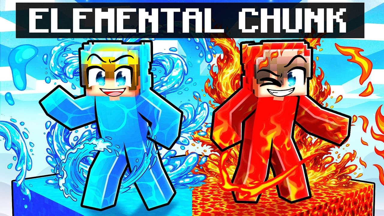 NOOB vs PRO: Elemental Chunk Battle! (Minecraft)