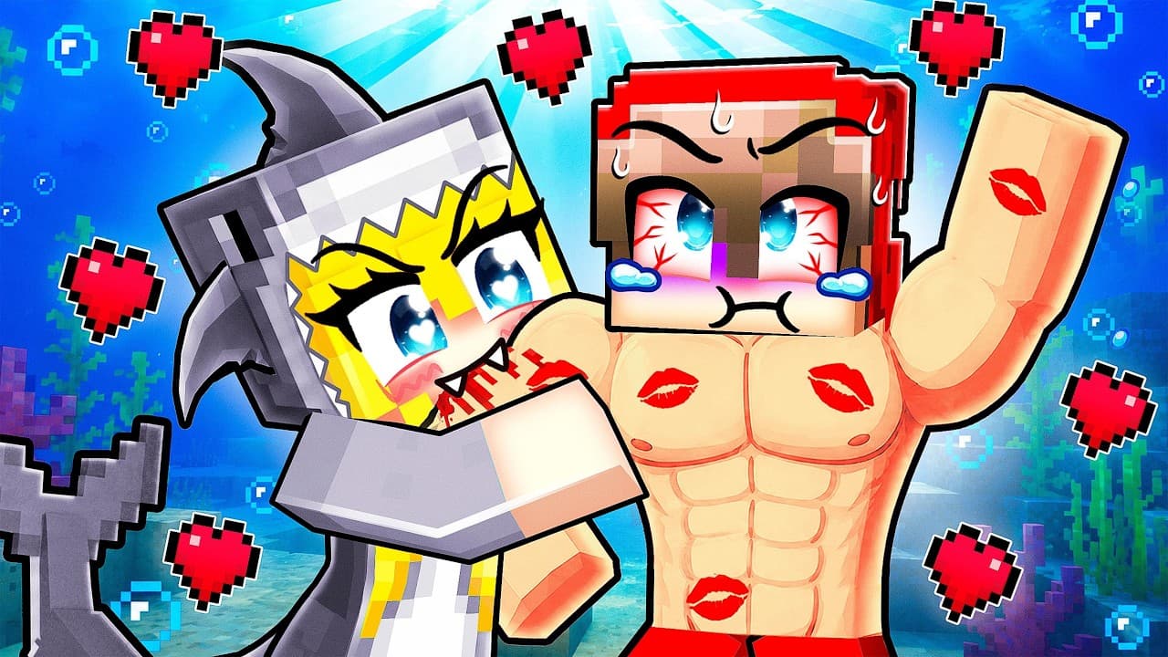 Kidnapped by a SHARK GIRL in Minecraft!