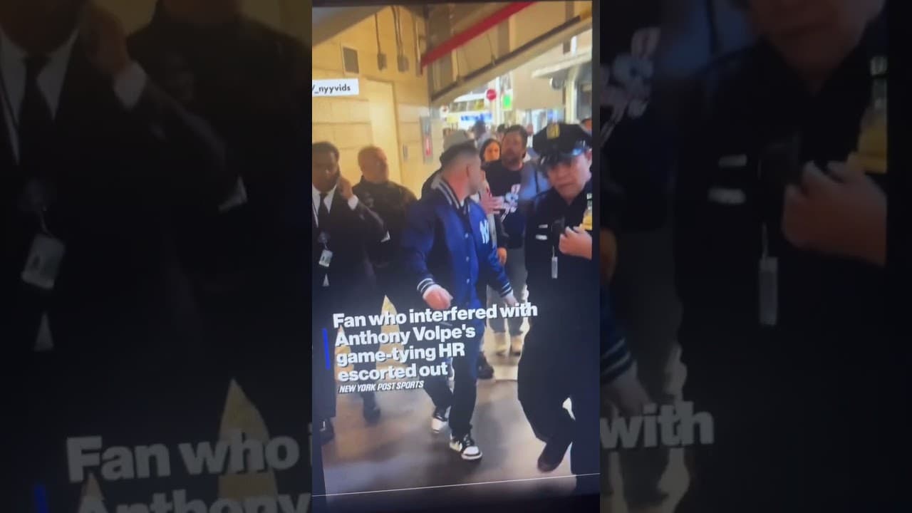 Yankees fan ESCORTED out of STADIUM