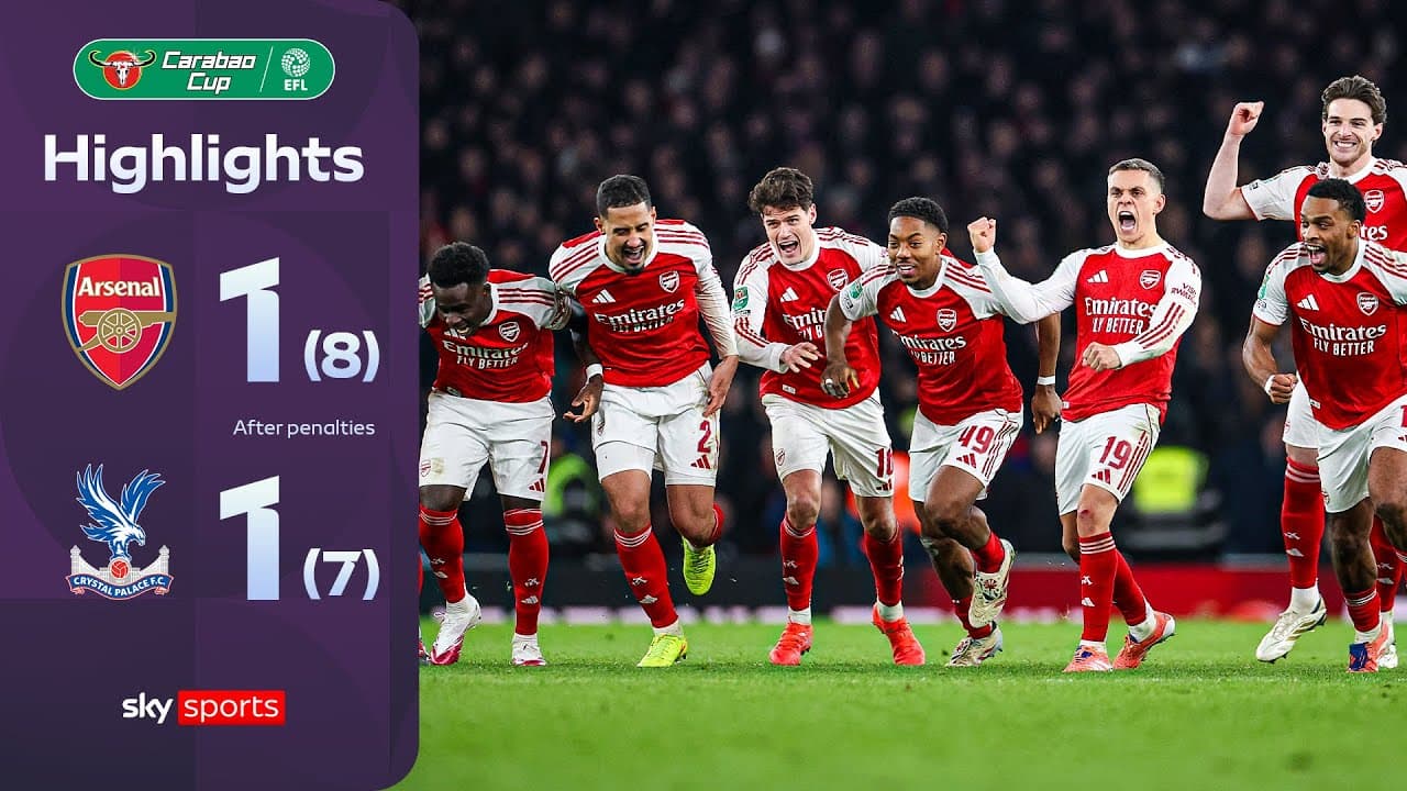 Gunners through to semi-finals โ
| Arsenal 1-1 (8-7 pens) Crystal Palace | Carabao Cup Highlights