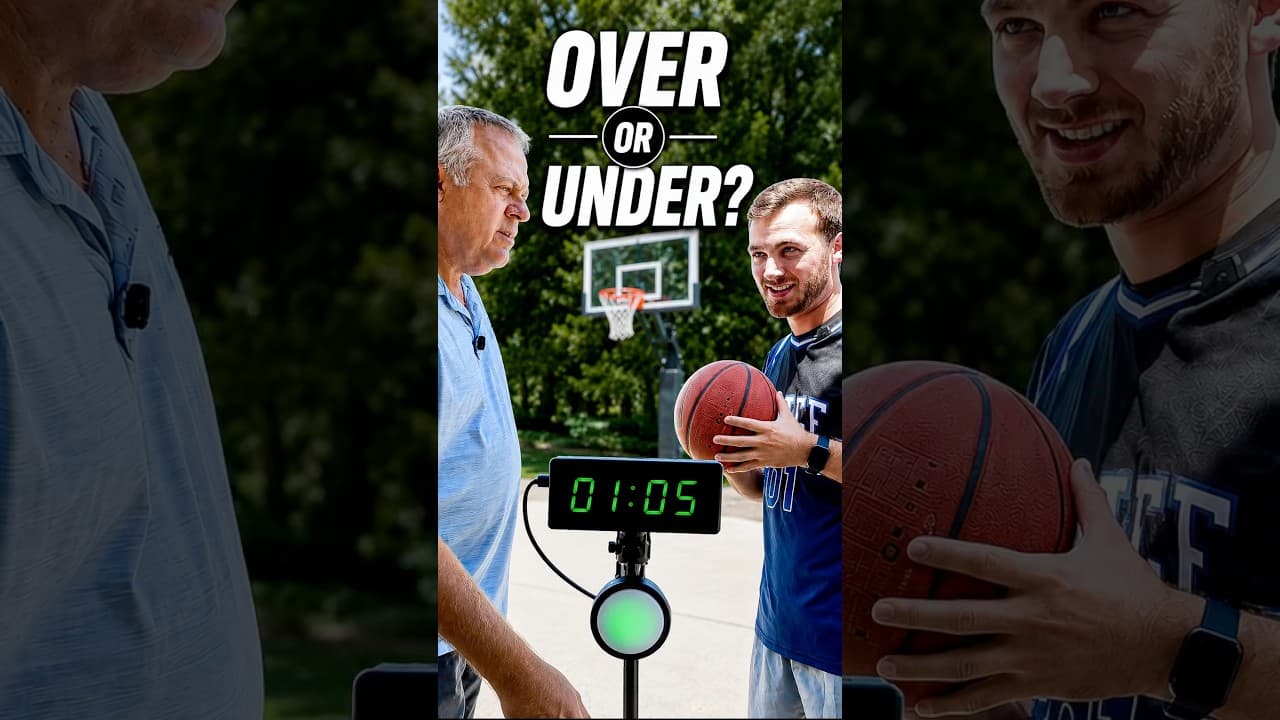 Over / under trickshot timer challenge ๐คฏ #basketball #trickshot #timer #professorpops #jakethejuice