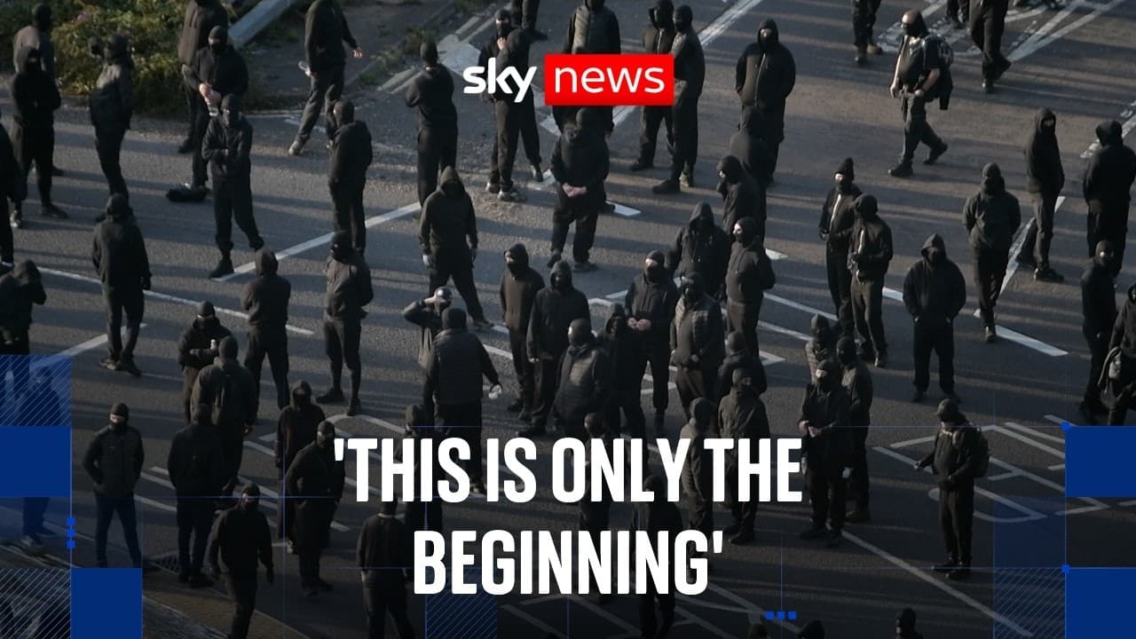 Masked demonstrators block Dover port as Tommy Robinson associate warns of more disruption