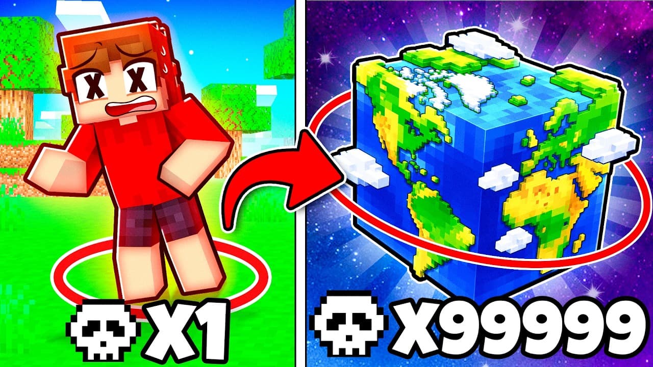 1 Death = Circle GROWS in Minecraft!