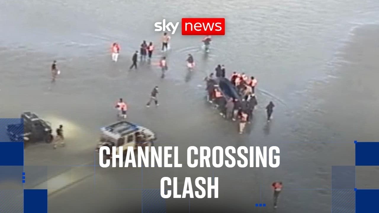 New footage shows confrontation between French police and Channel migrants