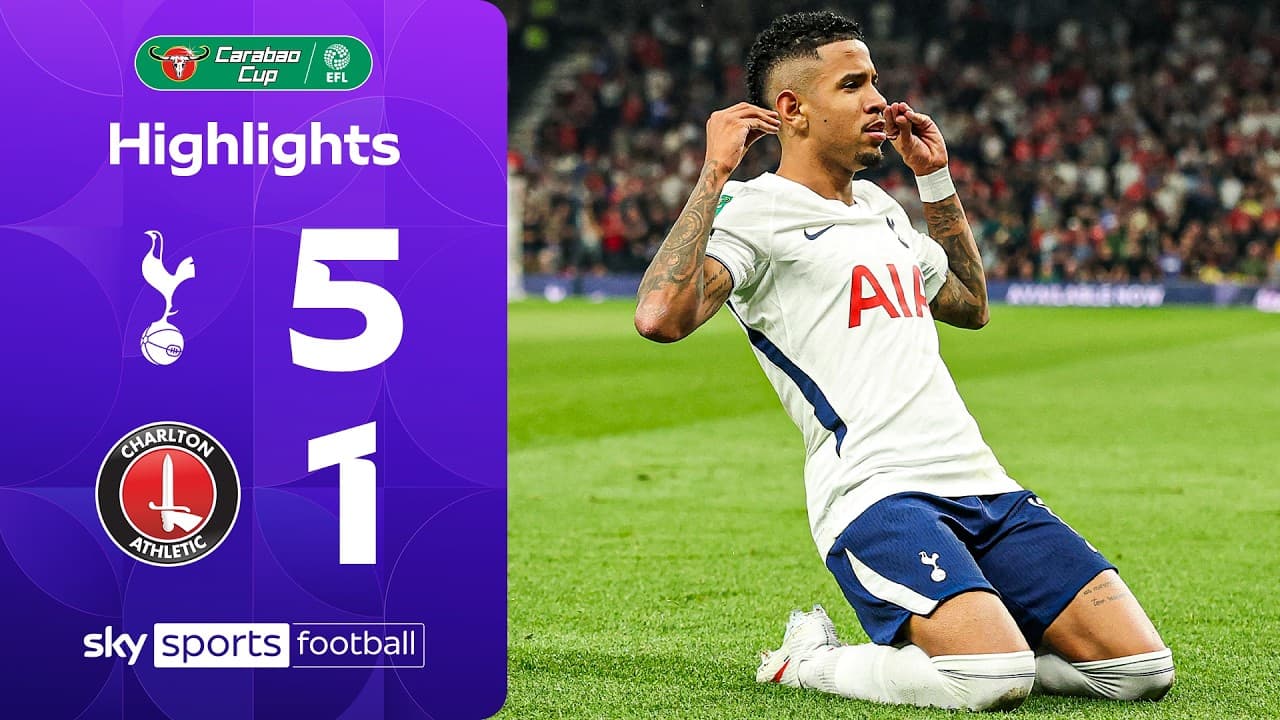 Sávio opens Spurs account in STYLE! 🔥 | Tottenham Hotspur 5-1 Charlton | Carabao Cup highlights