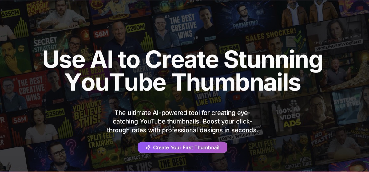 AI YouTube Thumbnail Generator - Create Stunning Thumbnails in Seconds screenshot